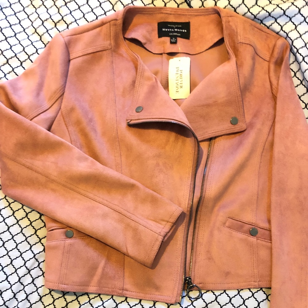 F21 Suede Mauve Moto Jacket